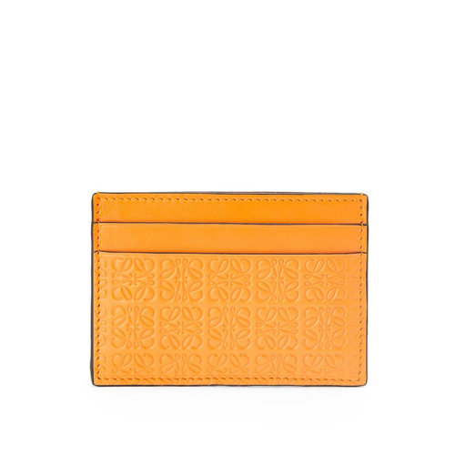 LOEWE/罗意威 22新款Repeat系列 女士橘色徽标压花小牛皮卡包C499322X03-9130