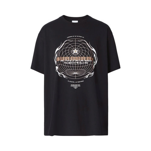 BURBERRY/博柏利 男士黑色棉质徽标装饰T恤 8048289