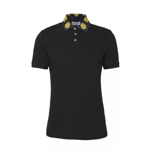  VERSACE/范思哲 男士黑色时尚短袖Polo衫 E72GAGT05-ECJ01T-E899 PLFSX