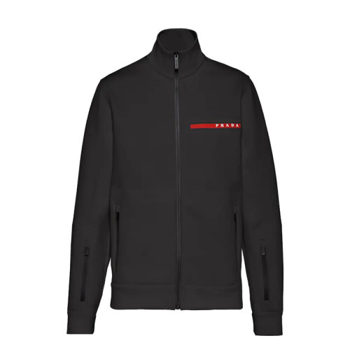 PRADA/普拉达 男士黑色再生聚酯纤维所制Double Technical平纹针织拉链式外套SJC577_LJ4_F0002_S_202