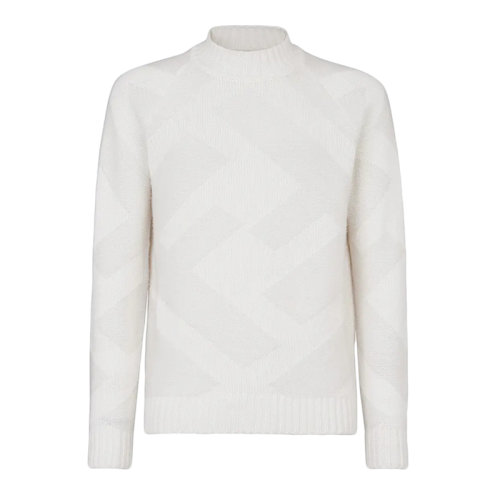 FENDI/芬迪  男士白色羊绒高领长袖毛衣FZY496AH2YF0U69