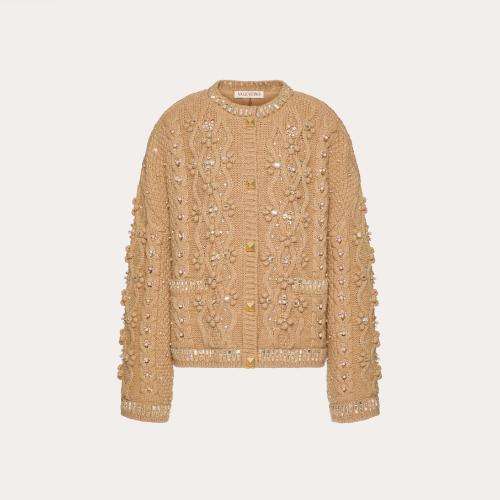  VALENTINO华伦天奴 22年秋冬 女士 针织衫 VESTE EN MAILLE BRODéE 1B3KA04E7A2954