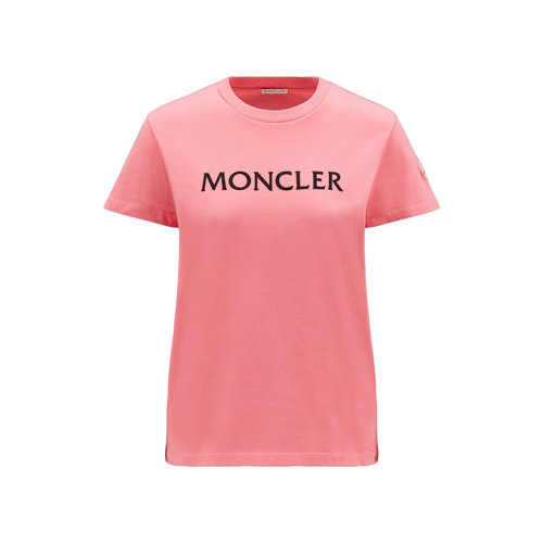 Moncler/蒙克莱 22年秋冬新款 女士珊瑚粉色纯棉徽标图形短袖T恤H20938C00012829HP539