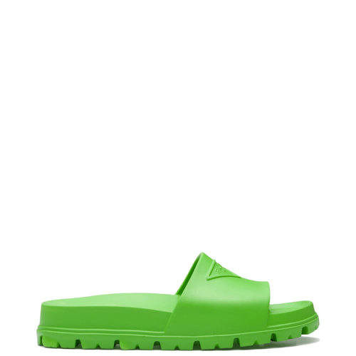 PRADA/普拉达 22年春夏新款 男士苹果绿色橡胶Logo压花拖鞋2X3085_3LKV_F0225