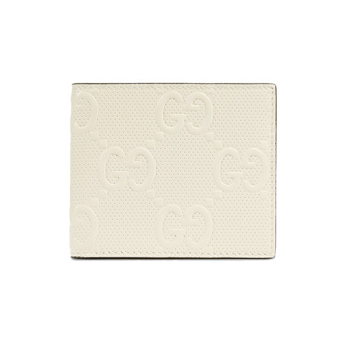 GUCCI/古驰 男士GG embossé白色压花GG皮革对折钱包 6451541W3AN9022