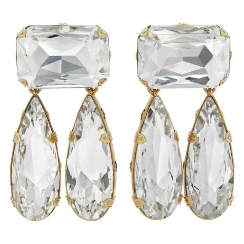 GUCCI古驰 22年秋冬 女士 互扣式双G水晶耳环 716174 J1D50 8031