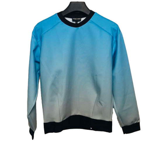 Emporio Armani/安普里奥阿玛尼男士长袖T恤渐变蓝(瑕疵折扣）