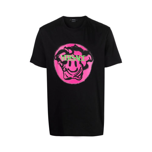 VERSACE/范思哲 男士黑色棉质印花圆领短袖上衣T恤 1002464-1A01797-2B110