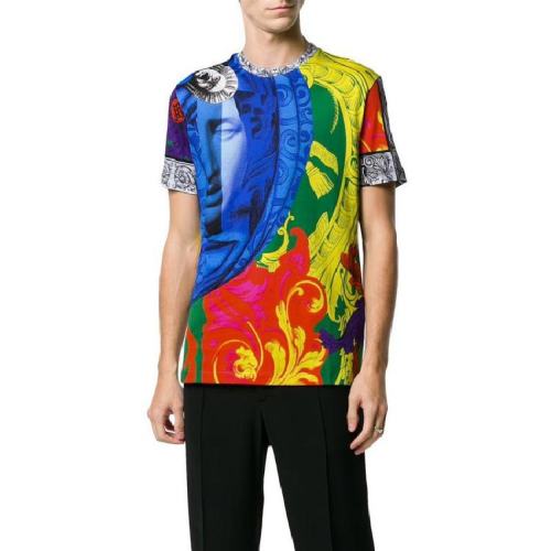  VERSACE/范思哲 男士拼色棉质短袖T恤 A77276A228675 A707 PLFSX