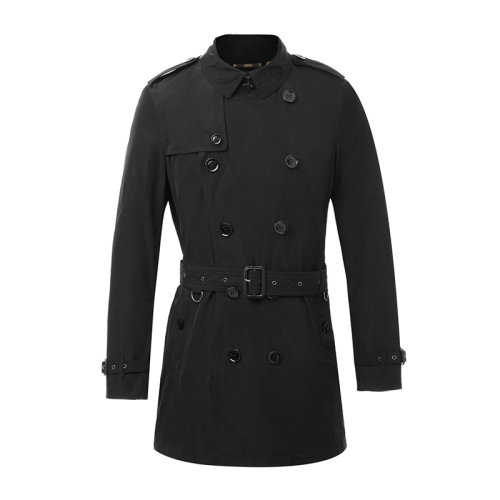 BURBERRY/博柏利 男士黑色聚酯纤维风衣(附腰带) 3801150