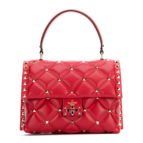 Valentino/华伦天奴女士皮革铆钉装饰金属纽扣手提包单肩包斜挎包女包 SW2B0B55-NAP多色可选