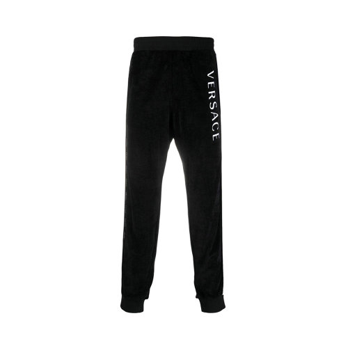 VERSACE/范思哲 男士黑色粘胶纤维混纺聚酰胺休闲裤长裤 A88744-A234742-A1008