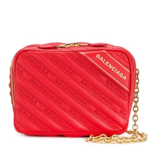 Balenciaga/巴黎世家 女士 小号红色徽标压纹小牛皮单肩包斜挎包 5020260HIA46524 HJH0015X