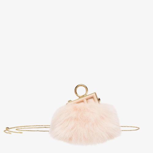  FENDI芬迪 22年秋冬 女士 挂饰 粉红色皮草吊饰 7AS051AL9EF1INH