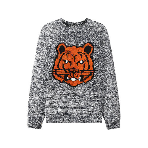 KENZO/高田贤三 男士针织衫/毛衣 男士棉质K-Tige宽松版双面保暖圆领针织毛衣 5PU632 3TD