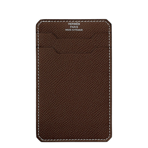 HERMES/爱马仕 City 3CC系列 女士巧克力色小牛皮徽标卡片夹H073732CA47