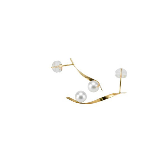 GeleiStory/GeleiStory平衡木系列18K金AKOYA海珠独立设计师款耳钉 店铺特惠