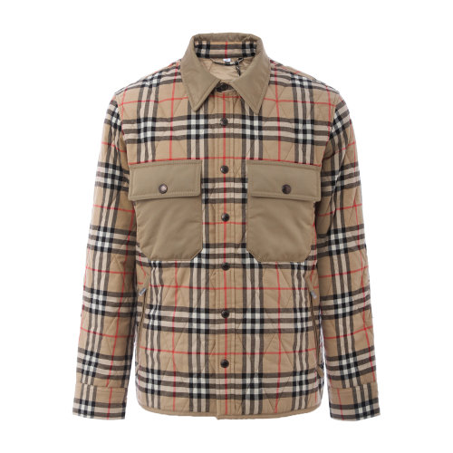 BURBERRY/博柏利 burberry服装 卡其色格纹 男士棉服 男士外套 大衣 80225141