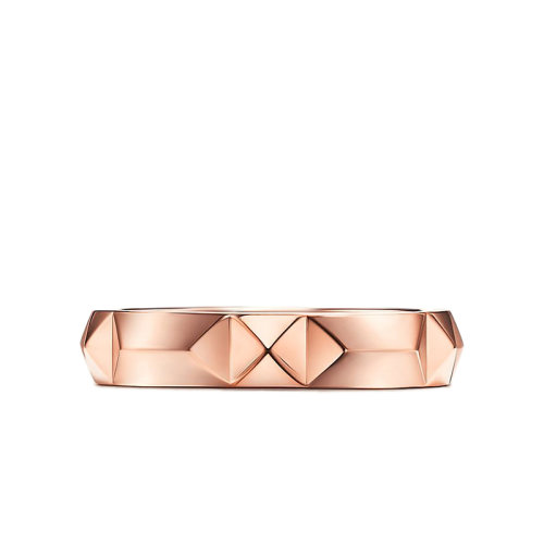 Tiffany & Co./蒂芙尼 True系列 18K金玫瑰金斜边设计4mm宽简约戒指婚戒GRP11961