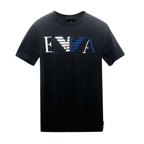 ARMANIJEANS/阿玛尼牛仔/黑色男士短袖T恤（瑕疵折扣）