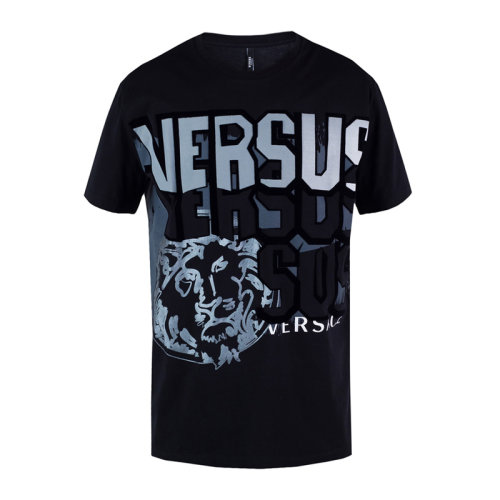 VERSACE JEANS/范思哲牛仔 男士纯色棉质经典字母徽标狮子印花装饰圆领短袖上衣T恤 BU90352-BJ10289 多色可选