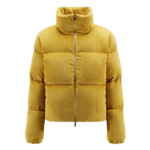 Moncler/蒙克莱 22年秋冬新款 Antre系列 女士玉米黄色系灯芯绒短款羽绒服夹克H20931A000545964B12B