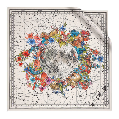 DIOR/迪奥新款 女士白色真丝斜纹Zodiac 印花方巾15ZOD090I607_C800