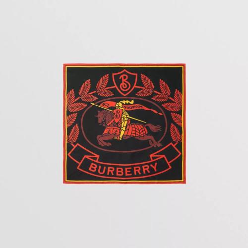  BURBERRY 22年秋冬 女士 马术骑士印花桑蚕丝方巾 80611401