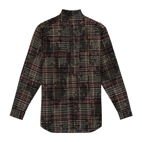 Emporio Armani 男士 黑拼浅咖色 纯色休闲衬衫  91CF3L-9119C-039