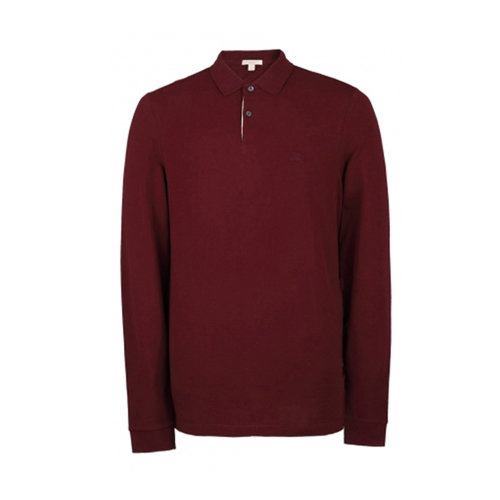 BURBERRY/博柏利 男士枣红色棉质长袖Polo衫 3942258