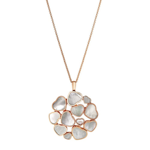 Chopard/萧邦 Happy Hearts Cocktail 女士18K金快乐的爱心吊坠项链 79A483-5301