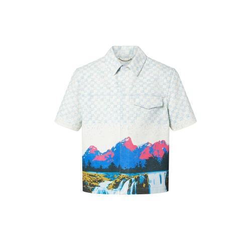  LV路易威登 22年秋冬 男士 短袖衬衫 风景图案短袖牛仔衬衫 1AA5C2 1AA5C3 1AA5C1 1AA5C6 1AA5