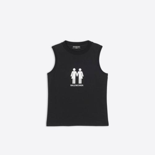  BALENCIAGA巴黎世家 22年秋冬 女士 背心 Mens Pride 22 Fitted Tank Top in Black 698102TMVO