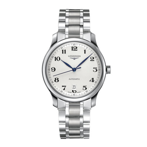 LONGINES/浪琴 名匠系列 自动机械表 银“大麦籽粒”盘钢链男表38.5毫米L2.628.4.78.6