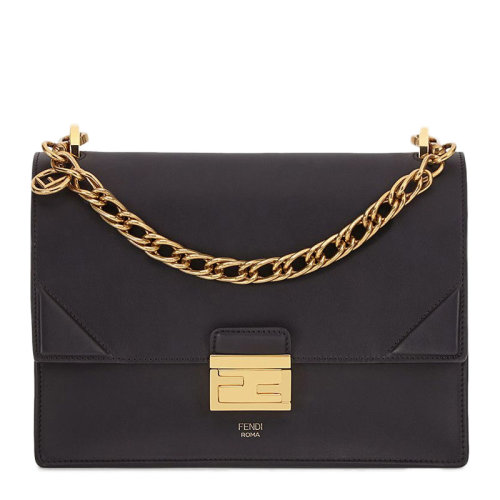 FENDI/芬迪 女士皮革金属徽标字母印花单肩包斜挎包链条包女包 8BT313-A5DY 多色可选