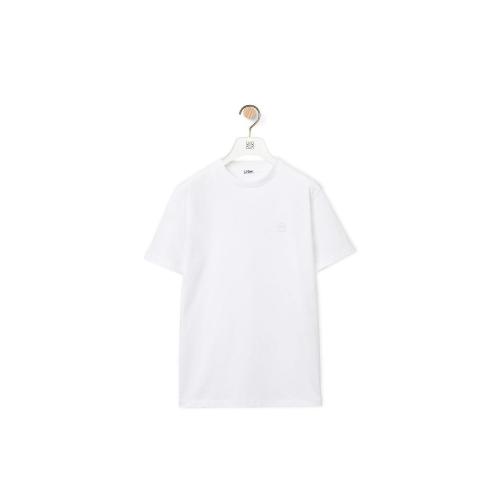  LOEWE罗意威 22年秋冬 女士 短袖T恤 圆形棉质罗纹衣领短袖T恤 S359333XBW-2100 预定商品1-3周发货