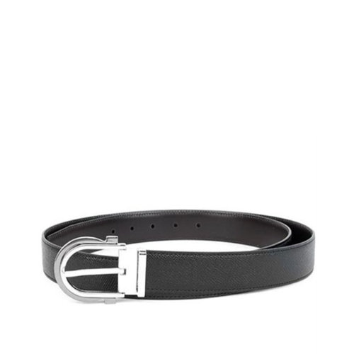 Salvatore Ferragamo/菲拉格慕 男士 黑色皮革时尚皮带腰带 670021 742591