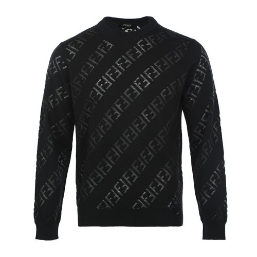 FENDI/芬迪21新品全幅FF图案羊毛套头男士针织衫/毛衣FZY111AH3B