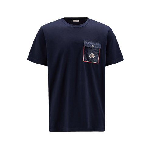 Moncler/蒙克莱 22年秋冬新款 男士午夜蓝色纯棉饰口袋短袖T恤H10918C000488390Y778