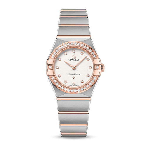 OMEGA/欧米茄 星座系列 精钢 18K金 外圈镶钻 钻石刻度 石英机芯 女士腕表 131.25.25.60.52.001