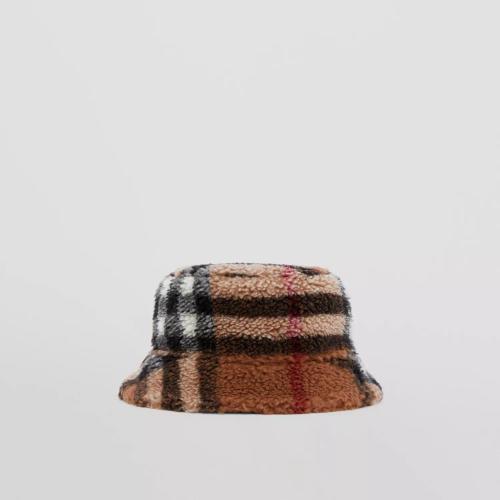  BURBERRY 22年秋冬 男士 双面两用格纹绒头渔夫帽 80609801