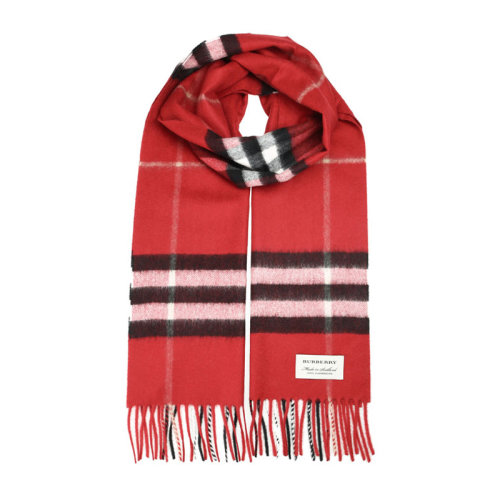 BURBERRY/博柏利 男女通用 中性红色格纹羊绒围巾围脖 3993742