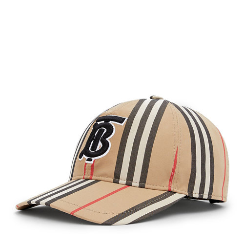 BURBERRY/博柏利 专属标识图案标志性条纹棉质棒球帽80269241