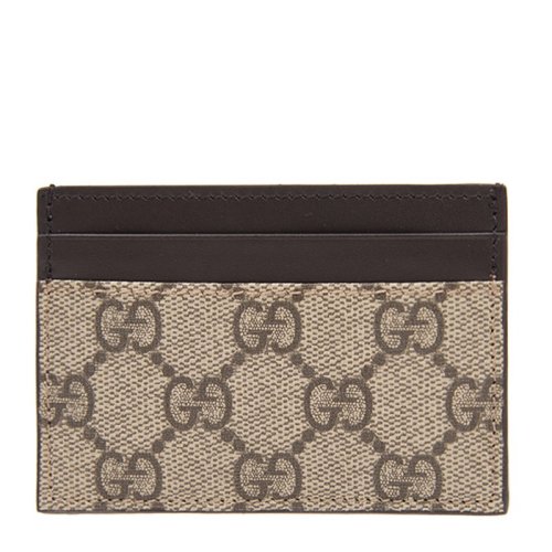 GUCCI 古驰   GG Supreme系列 女士深咖色牛皮GG印花钱夹钱包