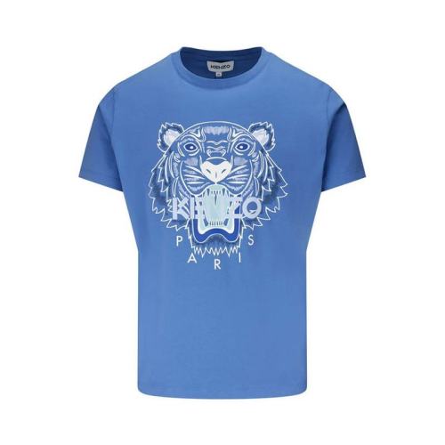  KENZO/高田贤三 男士 蓝色虎头印花T恤 FB65TS0204YA72 PLFSX