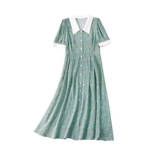 GeleiStory/GeleiStory  春夏新款气质收腰显瘦桑蚕丝衬衫裙子真丝连衣裙  女装＞女士裙装＞女士连衣裙