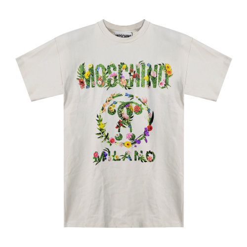 MOSCHINO/莫斯奇诺白色女士短袖连衣裙