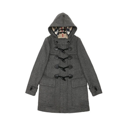 BURBERRY/博柏利 女士灰色羊毛粗呢大衣外套 3952859