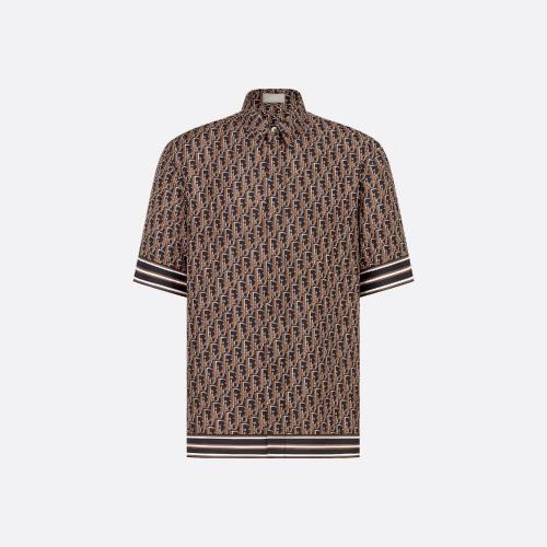  DIOR迪奥 22年春夏 男士 长袖衬衫 Chemise a manches courtes Dior Oblique Pixel 193C54_475