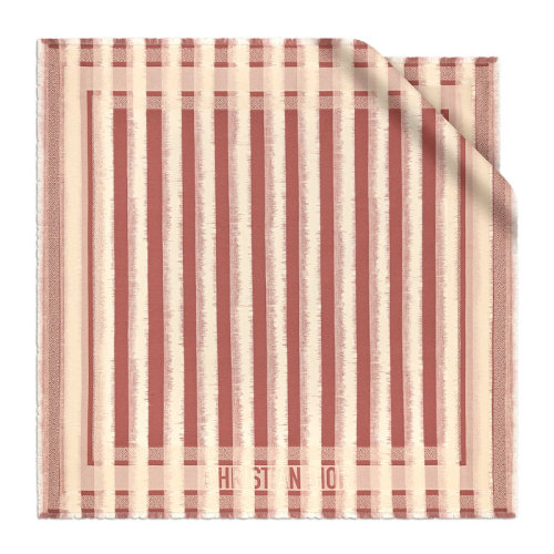 DIOR/迪奥 女士粉色桑蚕丝混纺棉质经典字母徽标提花饰边D-Stripes条纹装饰丝巾方巾头巾围巾 12DST070-I916-420